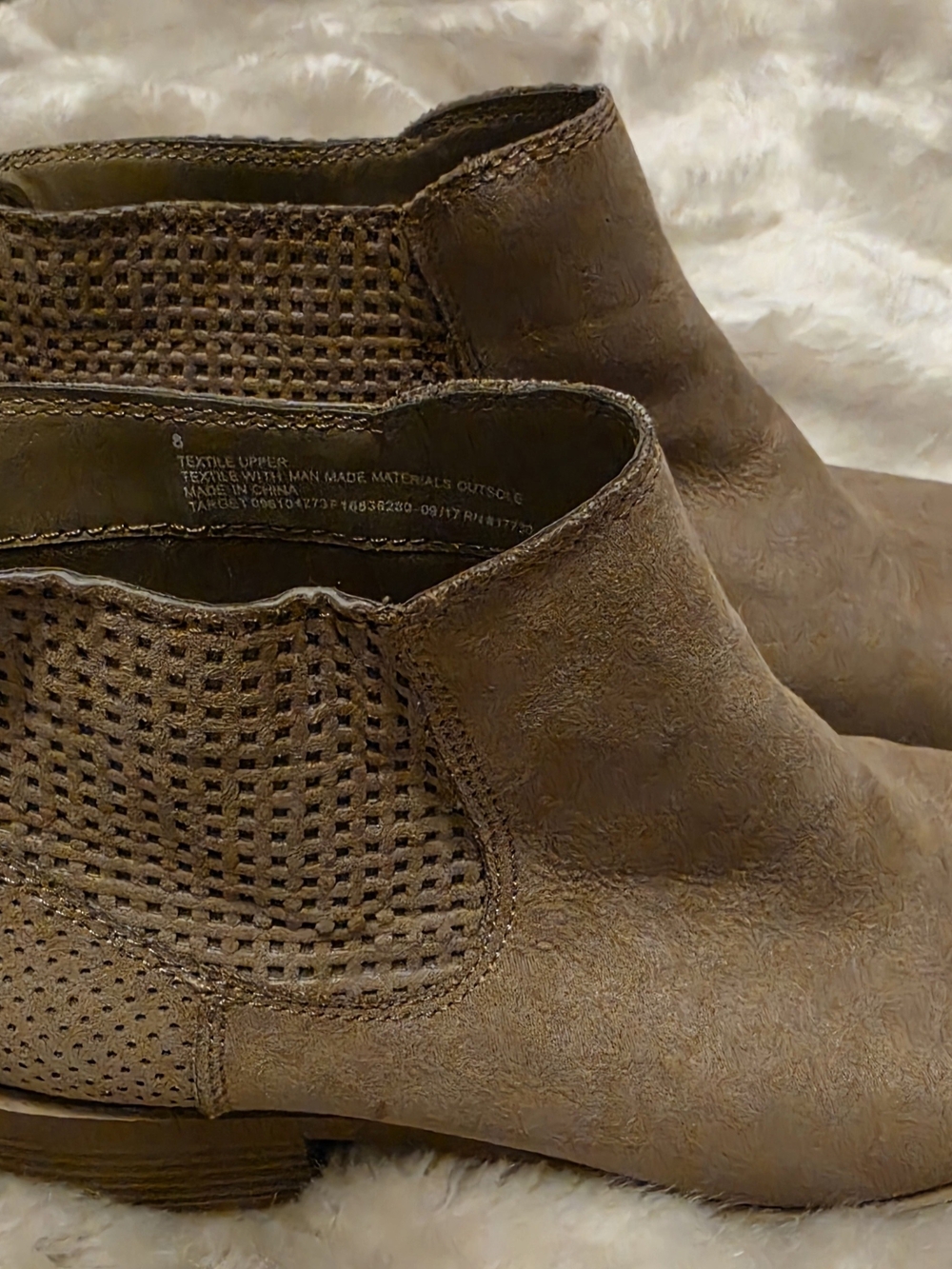 Target Women's Tan Perforated Ankle Booties